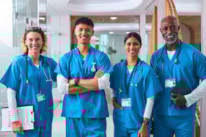 Group of happy nurses