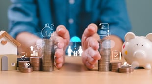 Hands and graphic art of employee benefits