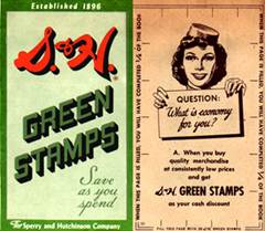 Vintage creen stamps loyalty program logo