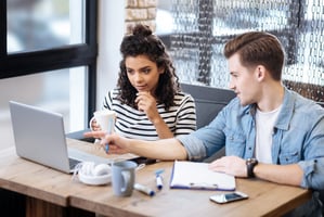 Gen Z employees working together on project